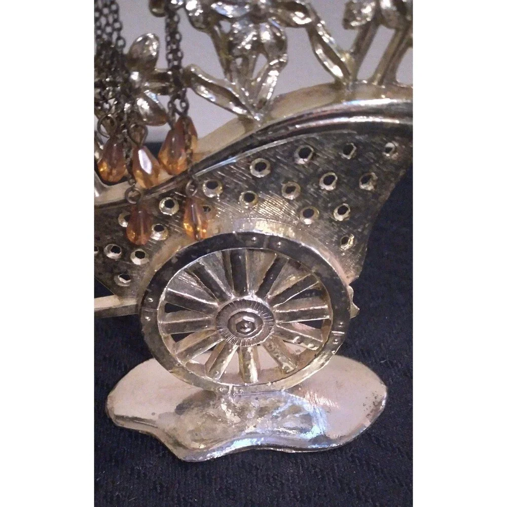 Vintage Cart Of Flowers Earring Holder